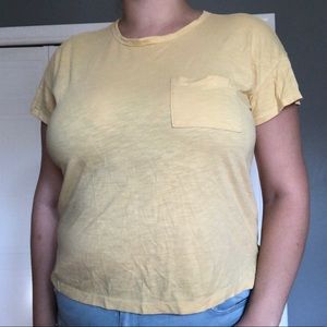 Yellow Abercrombie Short Sleeve Tee With Pocket